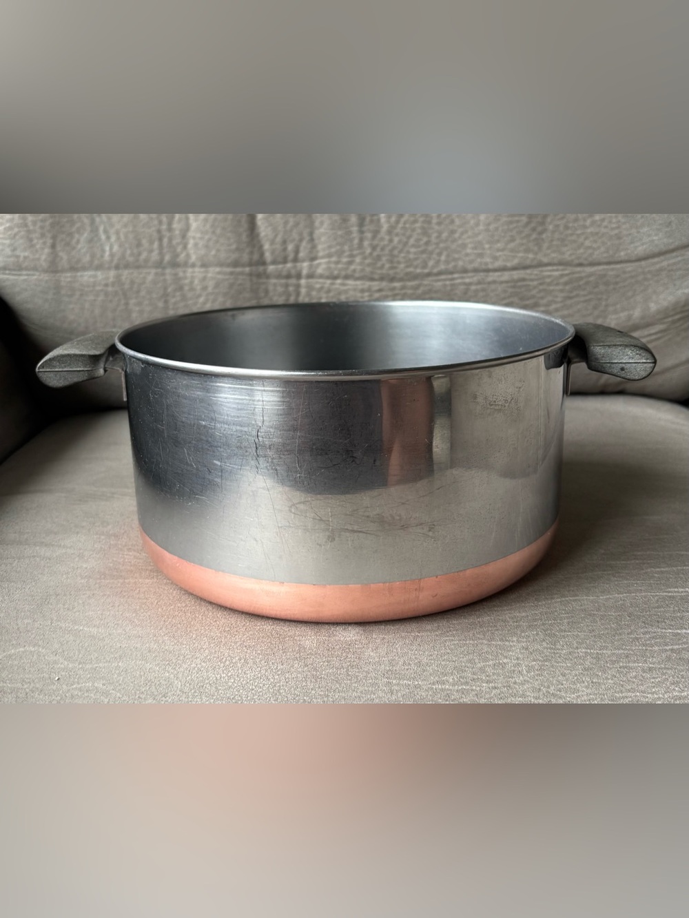 Revere Ware 1801 Copper Bottom 4.5 Qt Stock Pot Double Ring Pre 1968 NO LID